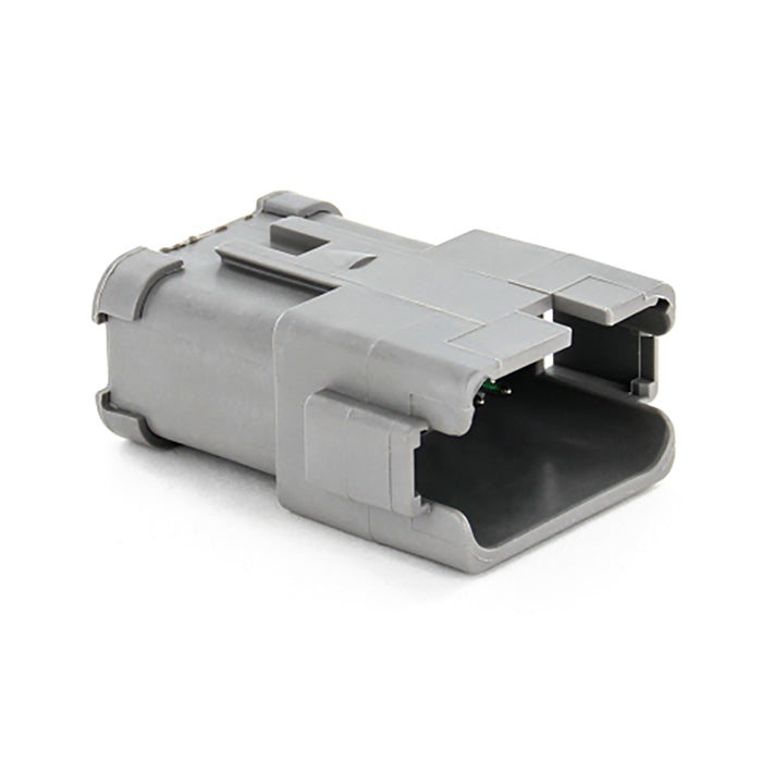 DT04-12PA-P075 - DT Series - 12 Pin Receptacle - A Key, (3) 4 Pin Busses, Nickel Pins, Gray