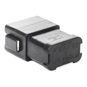 DT04-12PB-P021 - DT Series - 12 Pin Receptacle - B Key, 12 Pin Buss, Nickel Pins, Black