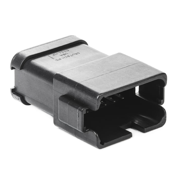 DT04-12PB-P021 - DT Series - 12 Pin Receptacle - B Key, 12 Pin Buss, Nickel Pins, Black