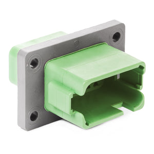 DT04-12PC-BL04 - DT Series - 12 Pin Receptacle - Enhanced C Key, Welded Flange, Green
