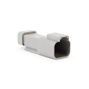 DT04-2P-C017 - DT Series - 2 Pin Receptacle - Solid Rear Grommet, End Cap, Gray