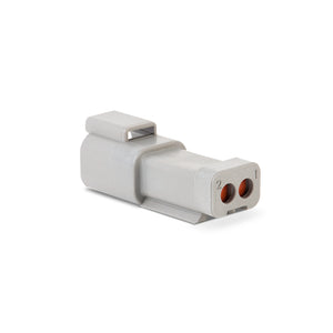 DT04-2P-C017 - DT Series - 2 Pin Receptacle - Solid Rear Grommet, End Cap, Gray