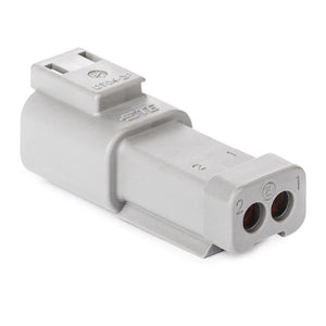 DT04-2P-CE01 - DT Series -  2 Pin Receptacle - Reduced Dia. Seal, EndCap, Gray