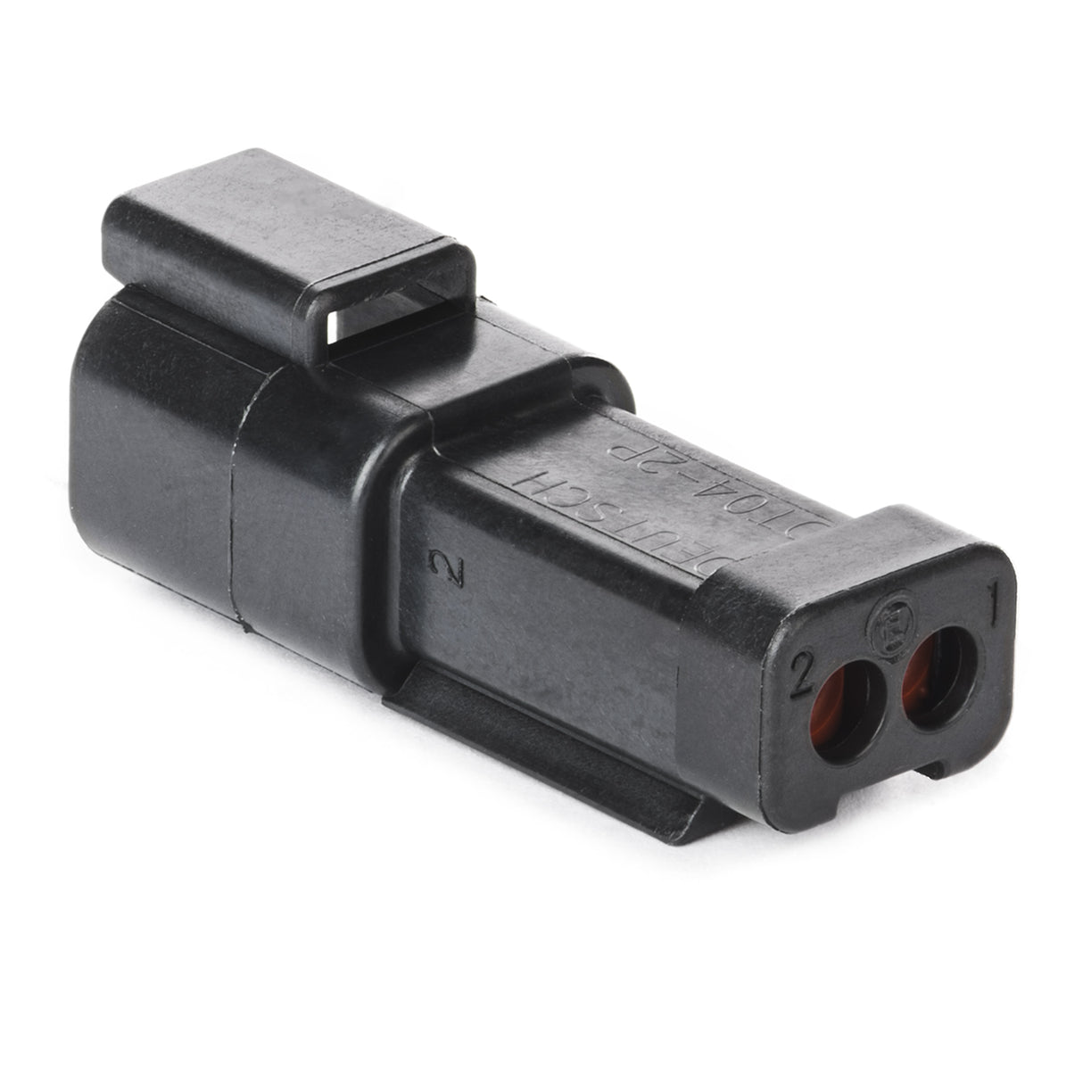 DT04-2P-CE03 - DT Series - 2 Pin Receptacle - Reduced Dia. Seals, End Cap, Black