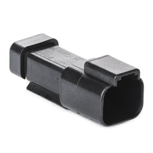 DT04-2P-CE03 - DT Series - 2 Pin Receptacle - Reduced Dia. Seals, End Cap, Black