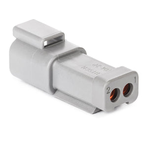 DT04-2P-E003 - DT Series - 2 Pin Receptacle - End Cap, Gray