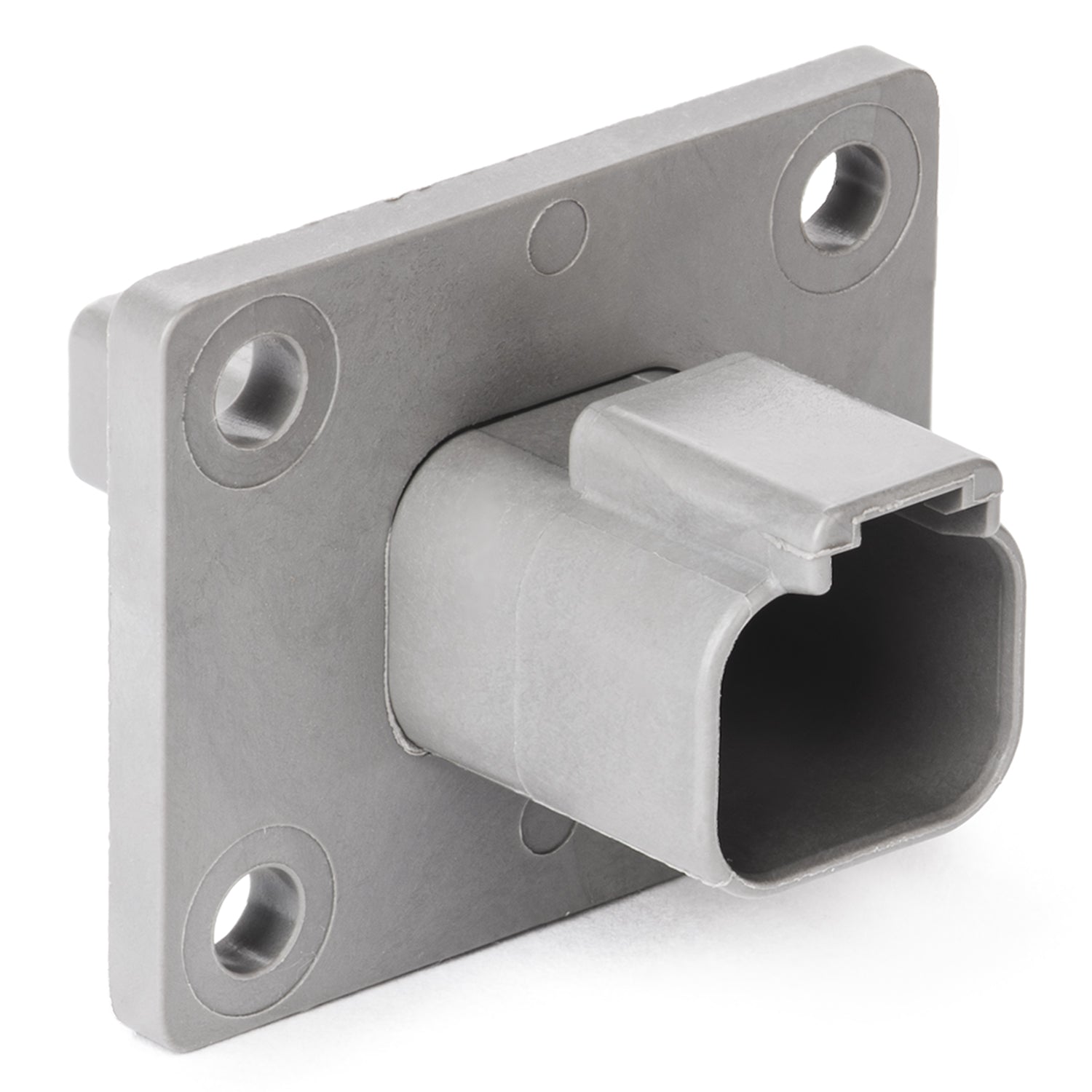 DT04-2P-L012 - DT Series - 2 Pin Receptacle - Welded Flange, Gray