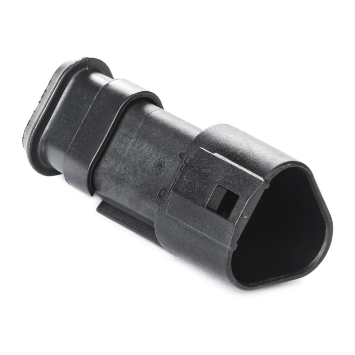 DT04-3P-CE09 - DT Series - 3 Pin Receptacle, Reduced Dia. Seals, Shrink Boot Adapter, Black