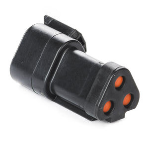 DT04-3P-EP10 - DT Series - 3 Pin Receptacle - Keyed (J1939), Wedgelock Included, Terminating Resistor, Black