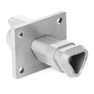 DT04-3P-LE08 - DT Series - 3 Pin Receptacle - Welded Flange, Shrink Boot Adapter, Gray
