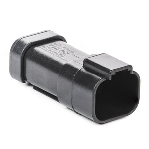 DT04-4P-CE03 - DT Series - 4 Pin Receptacle - Reduced Dia. Seals, End Cap, Black