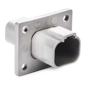 DT04-4P-CL03 - DT Series - 4 Pin Receptacle - Welded Flange, Reduced Dia. Seals, Gray