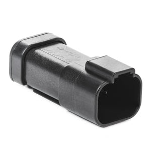 DT04-4P-EP13 - DT Series - 4 Pin Receptacle -  Wedgelock Included, 4 Pin Buss, Nickel Contacts, Black