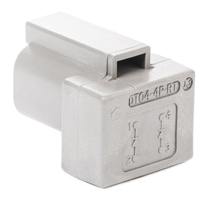 DT04-4P-RT03 - DT Series - 4 Pin Receptacle - 2 Molded-In Diodes (MUR460), Gray