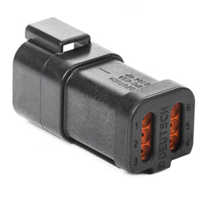 DT04-6P-CE03 - DT Series - 6 Pin Receptacle - End Cap, Reduced Dia. Seals, Black