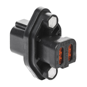 DT04-6P-CL09 - DT Series - 6 Pin Receptacle - End Cap, Reduced Dia. Seals, Sealed Flange, Black