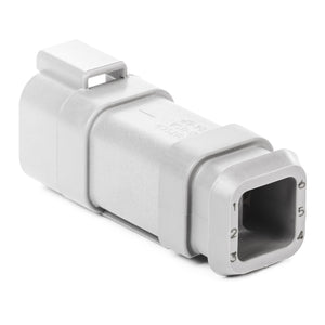 DT04-6P-E008 - DT Series - 6 Pin Receptacle - Shrink Boot Adapter, Gray
