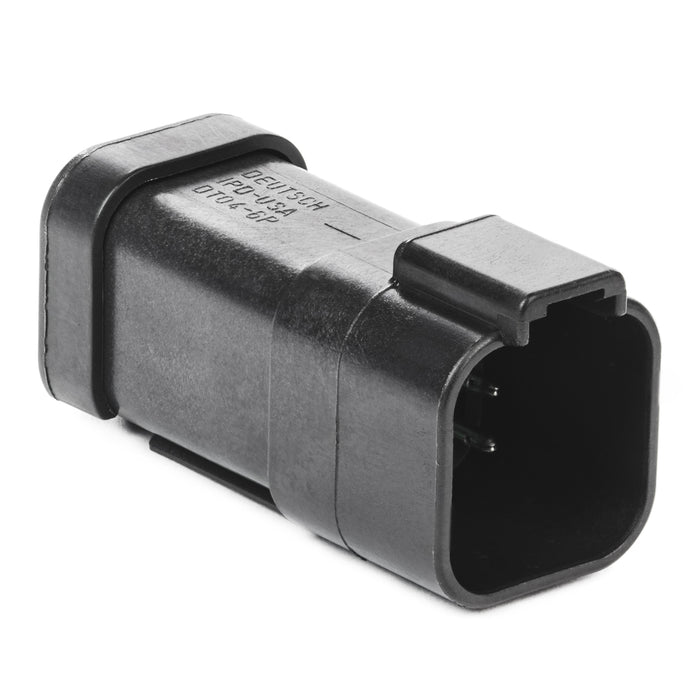 DT04-6P-EP14 - DT Series - 6 Pin Receptacle - Nickel Contacts, (2) 3 Pin Busses, Black