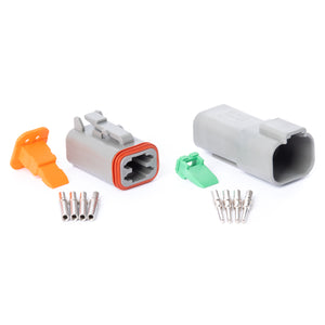 DT04GY-K - DT Series - 4 Pin Solid Contact Connector Kit