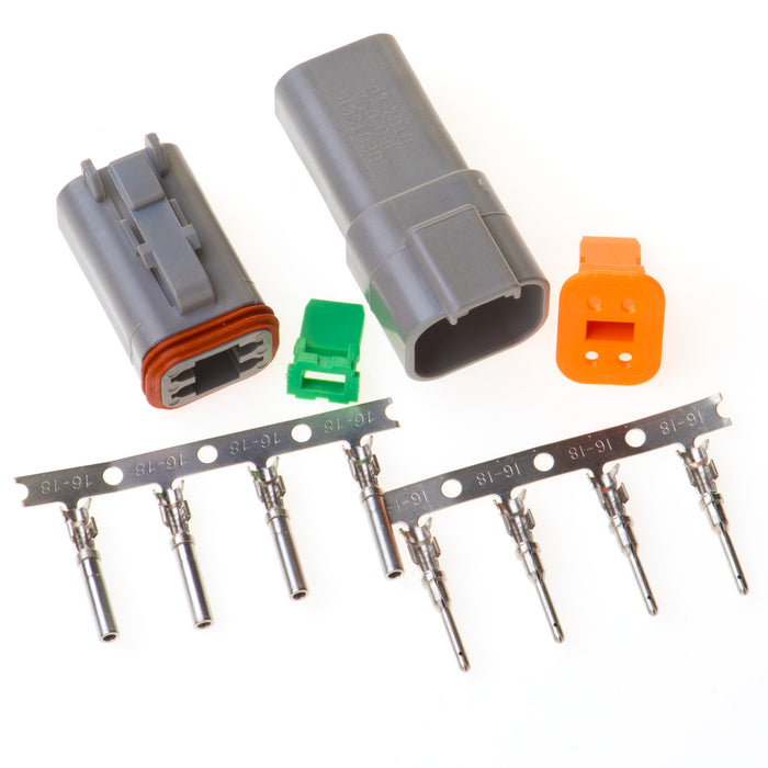 DT04GY - DT Series - 4 Pin Stamped and Formed Contact  Connector Kit