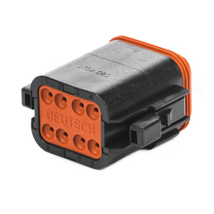 DT06-08SA-EP07 - DT Series - 8 Socket Plug - A Key, Enhanced Seal Retention, Black