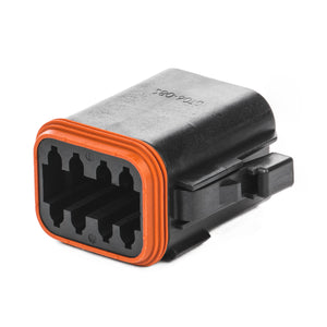 DT06-08SA-EP07 - DT Series - 8 Socket Plug - A Key, Enhanced Seal Retention, Black