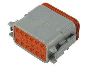 DT Series- 12 pin Plug - A key- Reduced Dia. Seal - Gray