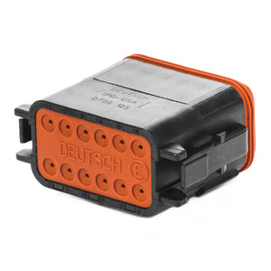 DT06-12SA-CE10 - DT Series - 12 Socket Plug - A Key, Enhanced Seal Retention, Reduced Dia. Seals, Black