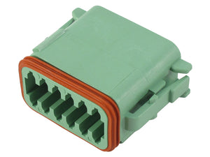 DT06-12SC-C015 DT Series - 12 Socket Plug - C Key, Reduced Dia. Seals Green