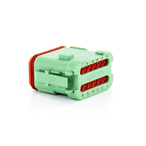 DT06-12SC-EP06 - DT Series - 12 Socket Plug - Enhanced Seal Retention, End Cap, Green