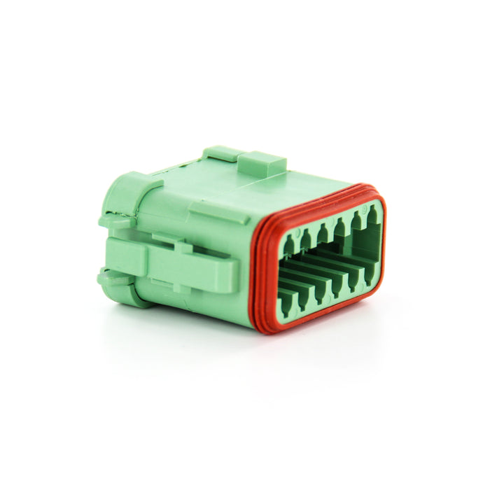 DT06-12SC-EP06 - DT Series - 12 Socket Plug - Enhanced Seal Retention, End Cap, Green