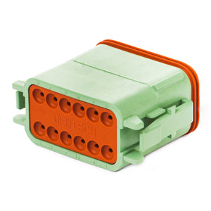 DT06-12SC - DT Series - 12 Socket Plug - C Key, Green