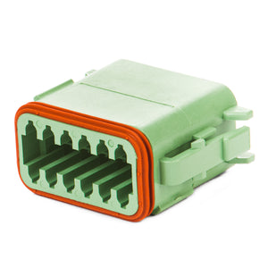 DT06-12SC - DT Series - 12 Socket Plug - C Key, Green