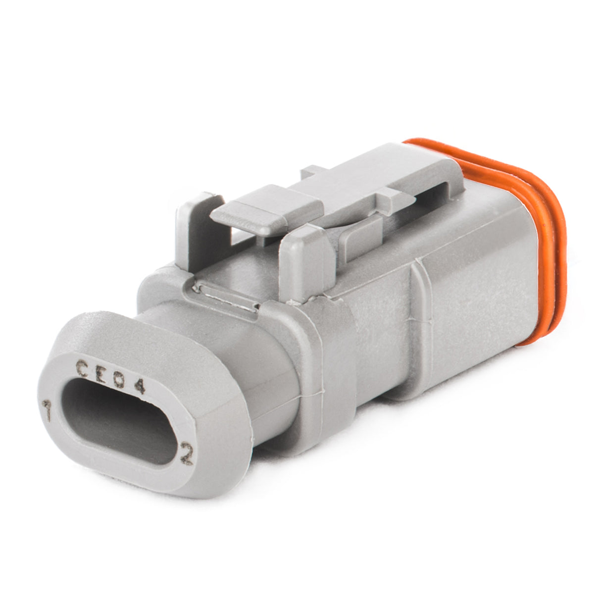 DT06-2S-CE04 - DT Series - 2 Socket Plug - Reduced Dia. Seals, Shrink Boot Adapter, Gray