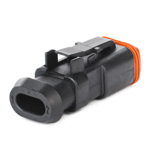 DT06-2S-CE13 - DT Series - 2 Socket Plug - Enhanced Seal Retention, Reduced Dia. Seals, Shrink Boot Adaptor, Black