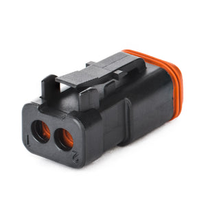 DT06-2S-EP06 - DT Series - 2 Socket Plug - Enhanced Seal Retention, End Cap, Black