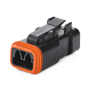 DT06-2S-EP06 - DT Series - 2 Socket Plug - Enhanced Seal Retention, End Cap, Black