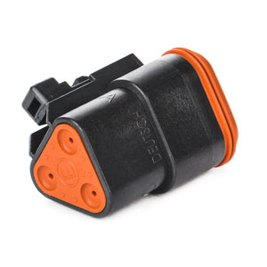 DT06-3S-CE06 - DT Series - 3 Socket Plug - Enhanced Seal Retention, Reduced Dia. Seals, Black