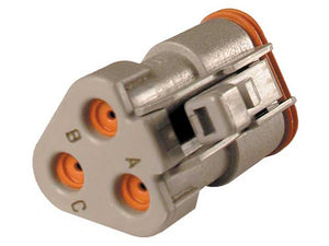 DT06-3S-E003 - DT SERIES- 3 Socket Plug- Black with end cap