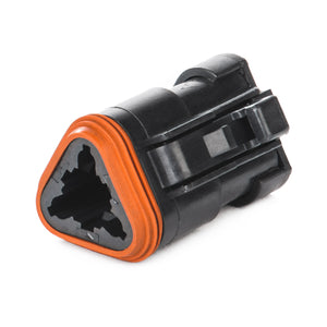 DT06-3S-EP06 - DT Series - 3 Socket Plug - End Cap, Enhanced Seal Retention, Black