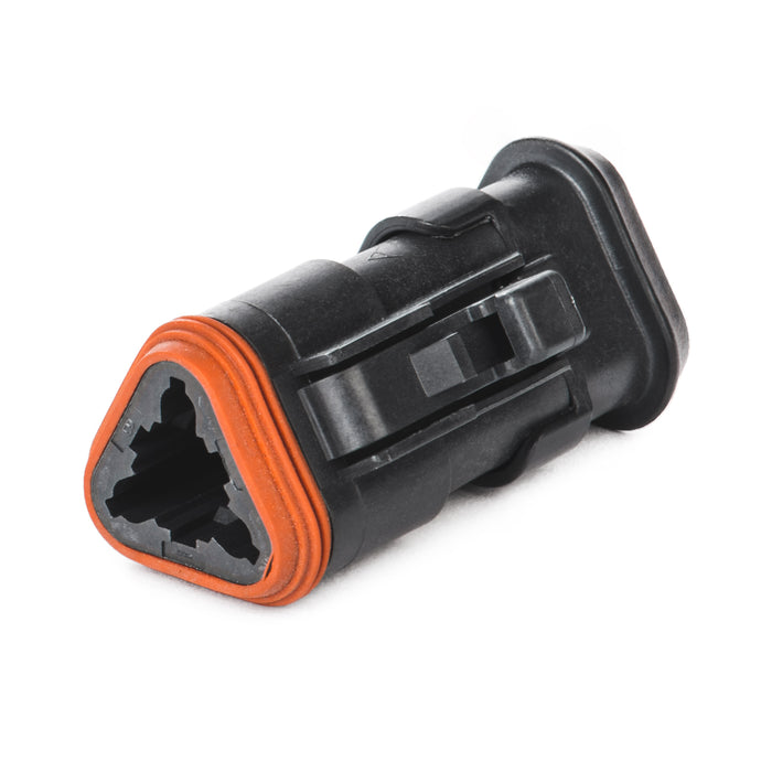 DT06-3S-EP11 - DT Series - 3 Socket Plug - Enhanced Seal Retention, Shrink Boot Adapter, Black