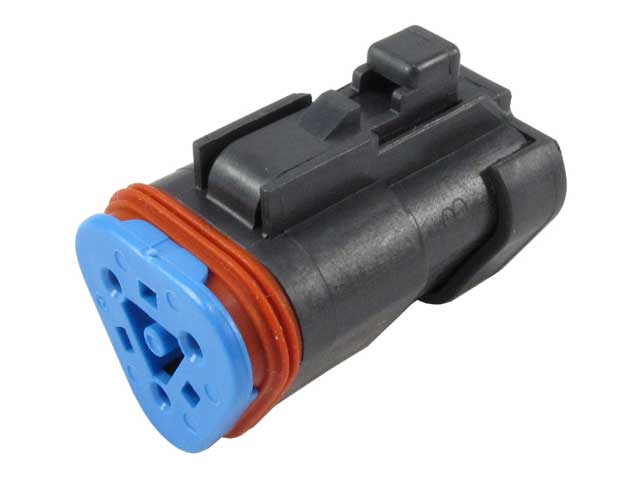 DT06-3S-PP01 - DT Series- 3 Socket Plug- Enhanced Seal Retention, Terminating Resistor, Gold Sockets, End Cap, J1939, Black