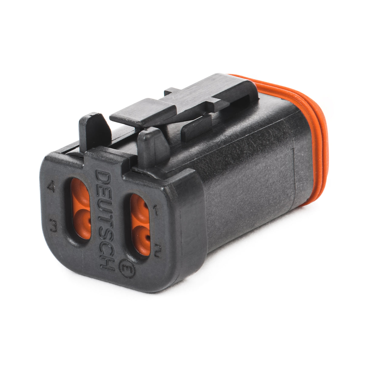 DT06-4S-CE05 - DT Series - 4 Socket Plug - End Cap, Enhanced Seal Retention, Reduced Dia. Seals, Black
