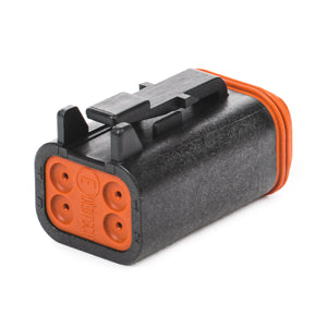 DT06-4S-CE06 - DT Series - 4 Socket Plug - Enhanced Seal Retention, Reduced Dia. Seals, Black