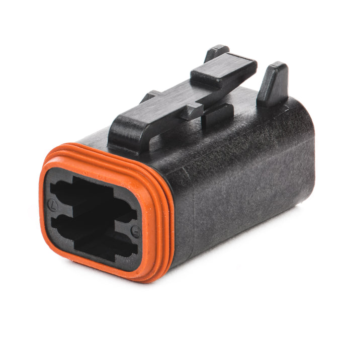 DT06-4S-CE06 - DT Series - 4 Socket Plug - Enhanced Seal Retention, Reduced Dia. Seals, Black