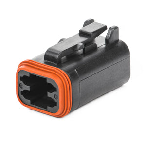 DT06-4S-P012 - DT Series - 4 Socket Plug - Enhanced Seal Retention, Black