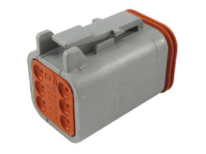DT06-6S-C015- DT Series- 6 Socket Plug - Reduced Dia. Seals, Gray