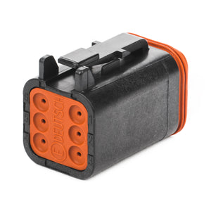 DT06-6S-CE06 - DT Series - 6 Socket  Plug - Reduced Dia. Seals, Enhanced Seal Retention, Black