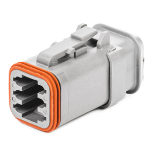DT06-6S-E008 - DT Series - 6 Socket Plug - Shrink Boot Adapter, Gray