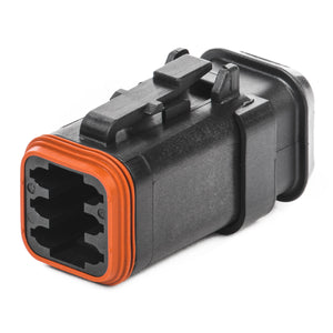 DT06-6S-EP11 - DT Series - 6 Socket Plug - Enhanced Seal Retention, Shrink Boot Adapter, Black